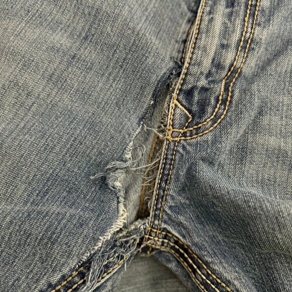 Cinch Jeans Men 36x34 Distressed Thrashed AS-IS Crotch Tear Repair Project - Picture 4 of 4